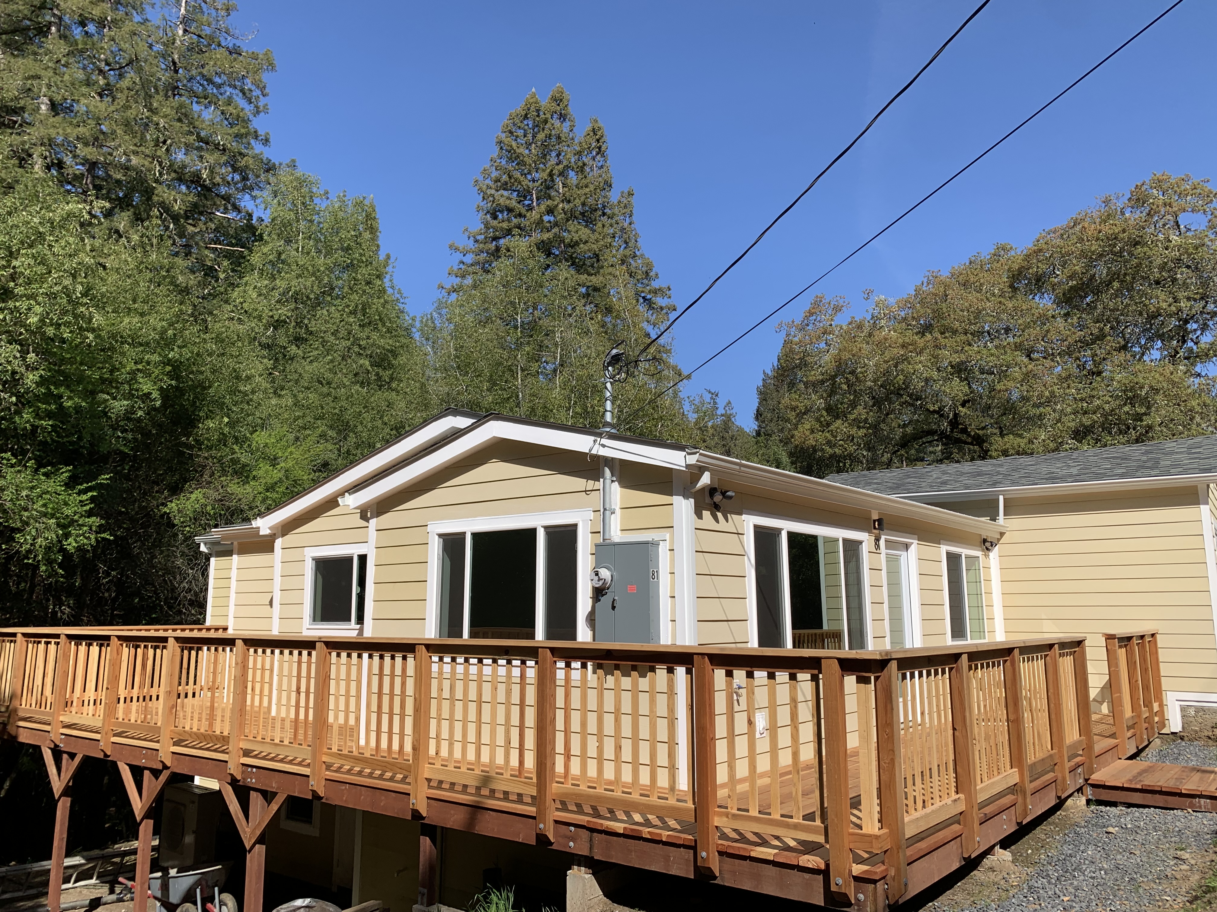 Finished front deck and restored exterior