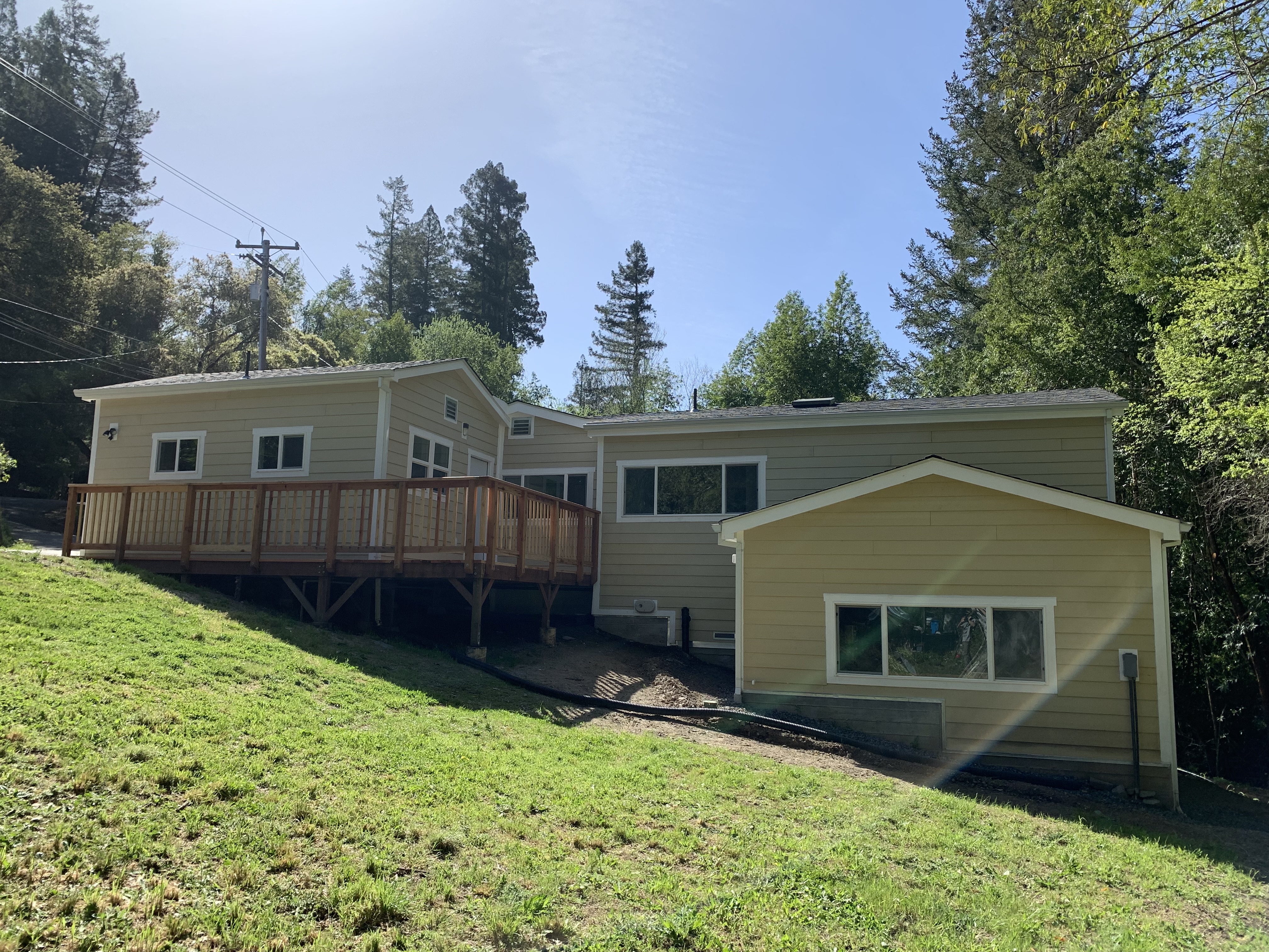 Finished rear exterior and deck